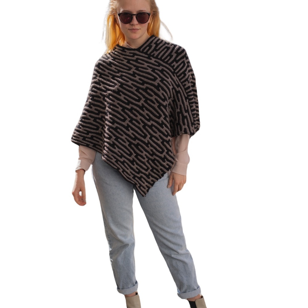 Sperico Italy Wool blend Poncho One Size.